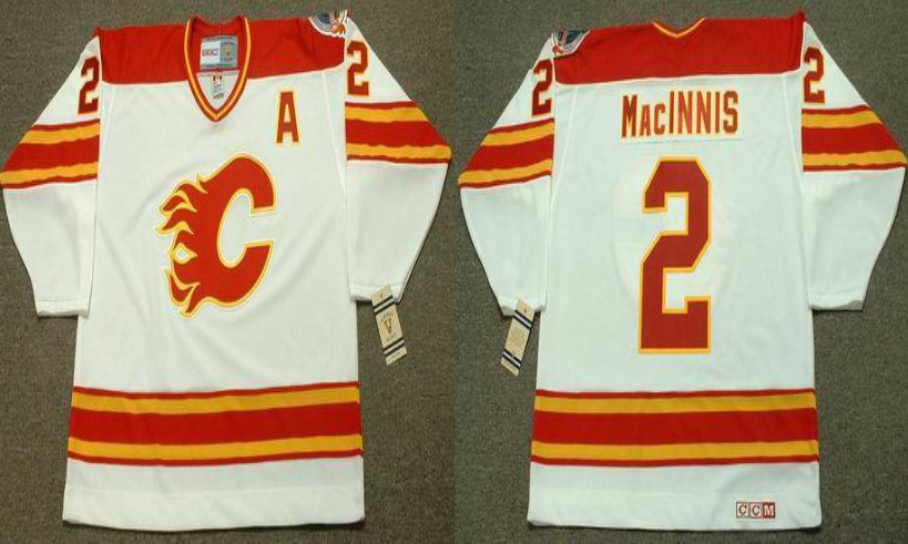 2019 Men Calgary Flames #2 Macinnis white CCM NHL jerseys->calgary flames->NHL Jersey